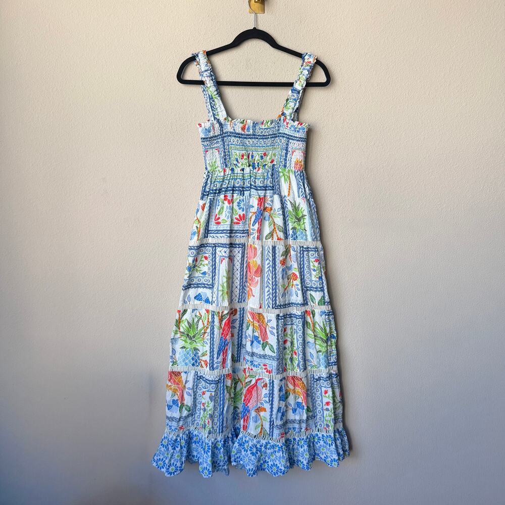 FARM Rio Tropical Tiles Square Neck Maxi Dress Size S - Picture 4 of 8